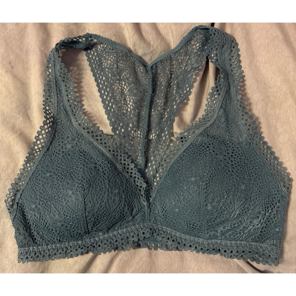 Victoria's Secret Teal Lace Racerback Bralette, Small